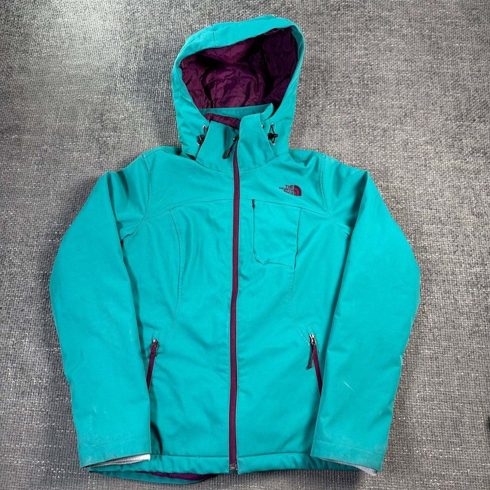 The North Face Apex Bionic Softshell Jacket Women S Teal Purple Hooded Zip